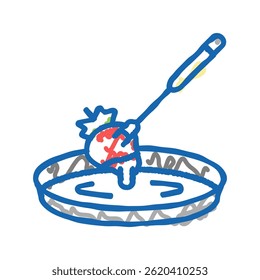 strawberry fondue doodle icon sketch vector. strawberry fondue sign. isolated symbol illustration