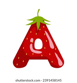 Strawberry Font Logo Letter A 