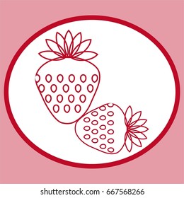 Strawberry. Food design on white background, vector illustration