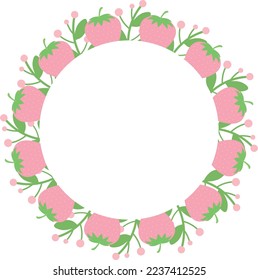 Ilustración vectorial de tarjeta de marco de fresa