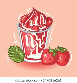 Strawberry Frappe Smoothies Fresh fruit