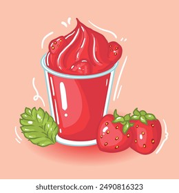 Strawberry Frappe Smoothies Fresh fruit