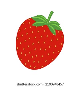 Strawberry fresh flat vector illustration red color icon logo
