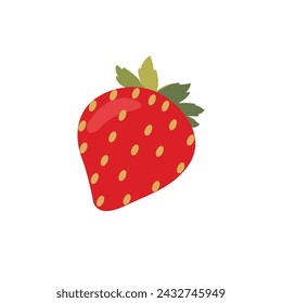 Strawberry fresh fruit icon isolated