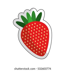 strawberry fresh fruit icon vector illustration design