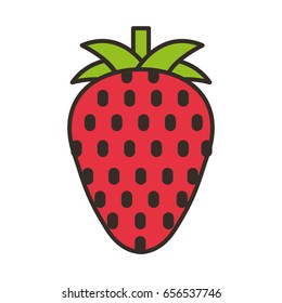 strawberry fresh fruit isolated icon