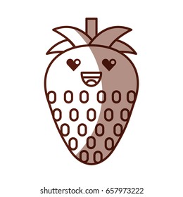 strawberry fresh fruit kawaii character