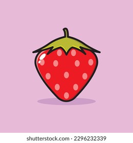 strawberry fruit cartoon illustration vector