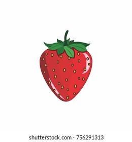 Strawberry fruit cartoon vector.