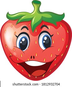 strawberry fruit cartoon vector art and illustration