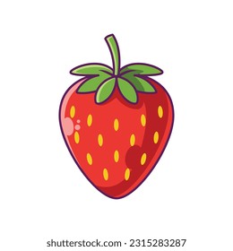Strawberry Fruit Cartoon Vector Illustration Design. Fruits Premium Illustration Isolated.