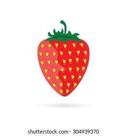 strawberry fruit color red vector illustration