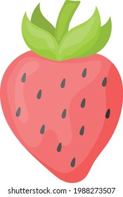 Strawberry Fruit Concept, Organic strawberries Vector Icon Design, Summer Spring activities Symbol, Hot Weather Sign, Warmest Season Elements Stock illustration