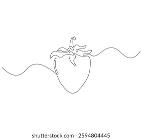 Strawberry fruit continuous line. Continuous one line drawing Fresh strawberry. Fresh berries concept. single line drawing