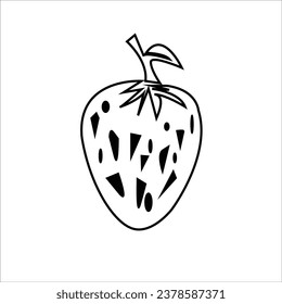 strawberry fruit design to learn to color pictures