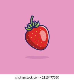 Strawberry fruit digital vector illustration 