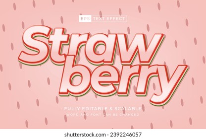 Strawberry fruit editable text effect