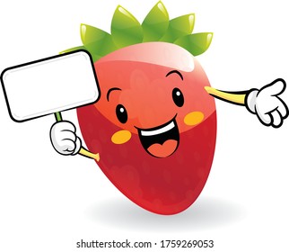 strawberry fruit face expression vector design
