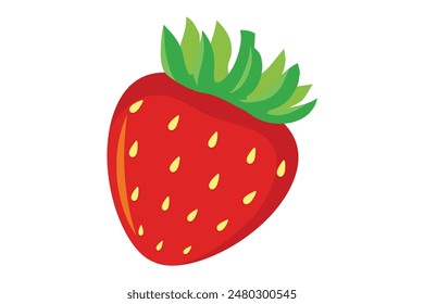 Strawberry Fruit Flat Sticker Design