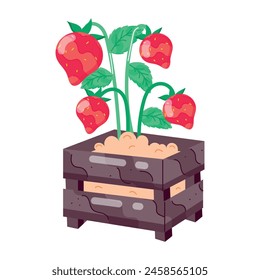 Icono de Strawberry Fruit Flat Stickers

