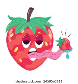 Icono de Strawberry Fruit Flat Stickers
