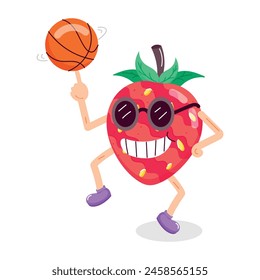 Strawberry Fruit Flat Stickers  icon
