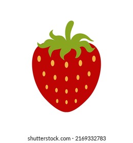 Erdbeerobst, flache Vektorgrafik, Supermarkt, Vegetarier, Café, Vielfalt an Milchgeschmacksrichtungen, Saft, gesunde Plakate, Verpackung, Druck u.a.
