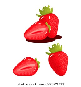 Strawberry Fruit Fresh Realistic Vector Illustration