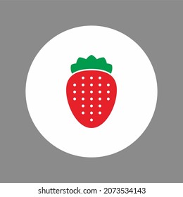 Strawberry fruit garden or strawberry flat color vector icon for food app and website