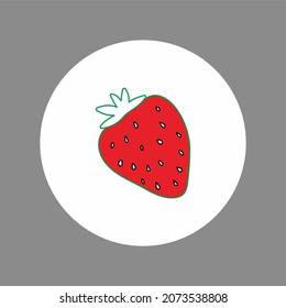 Strawberry fruit garden or strawberry flat color vector icon for food app and website
