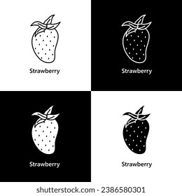 Strawberry Fruit. Healthy Food Logo Icon