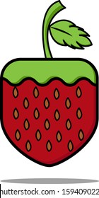 strawberry fruit icon logo minimalist