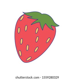 strawberry fruit icon over white background, vector illustration
