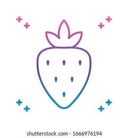 icono de fresa sobre fondo blanco, estilo de línea degradado, ilustración vectorial