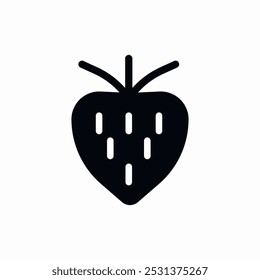 strawberry fruit icon sign vector