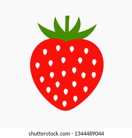 Strawberry fruit icon. Simple flat design vector illustration.