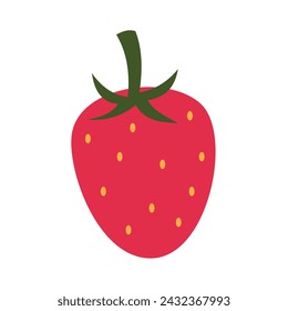 Strawberry fruit icon. Simple flat design