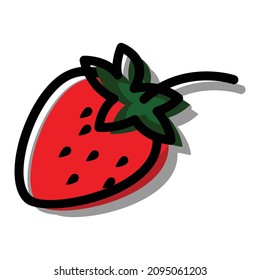 Strawberry fruit icon. This fruit vector illustration, can be used for various needs such as books or complementary animations, pictures or videos. beautiful and attractive fruit