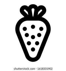 Strawberry fruit icon using line style vector design