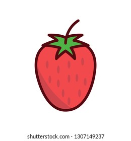 strawberry - fruit icon vector