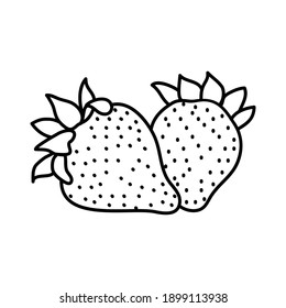 Strawberry Fruit Icon. Vector Design Illustration Sign Logo.