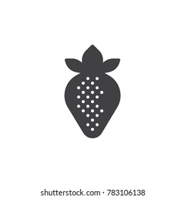 Strawberry fruit icon vector, filled flat sign, solid pictogram isolated on white. Symbol, logo illustration.