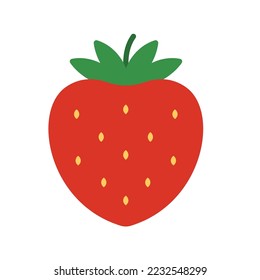 Strawberry fruit icon. Vector illustration isolated on white background.