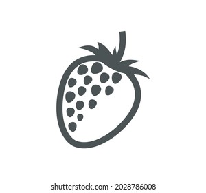 strawberry fruit icon, vector image line icon style 