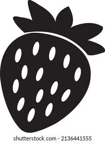 Erdbeere - Fruchtsymbol, Vektorgrafik auf weißem Hintergrund.EPS
