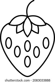 Strawberry Fruit Icon Vector Outline