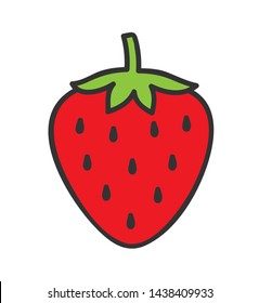 Strawberry fruit icon for web, app, website and others