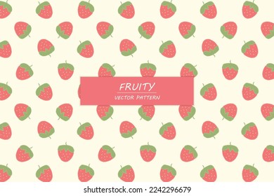 Ilustración de frutos de fresa vector abstracto diseño lindo creativo patrón de repetición sin fisuras