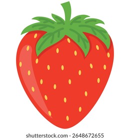 Strawberry fruit illustration in flat style