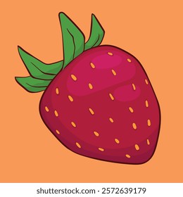 Strawberry Fruit Illustration. hand drawn strawberry fruit illustration abstract concept art